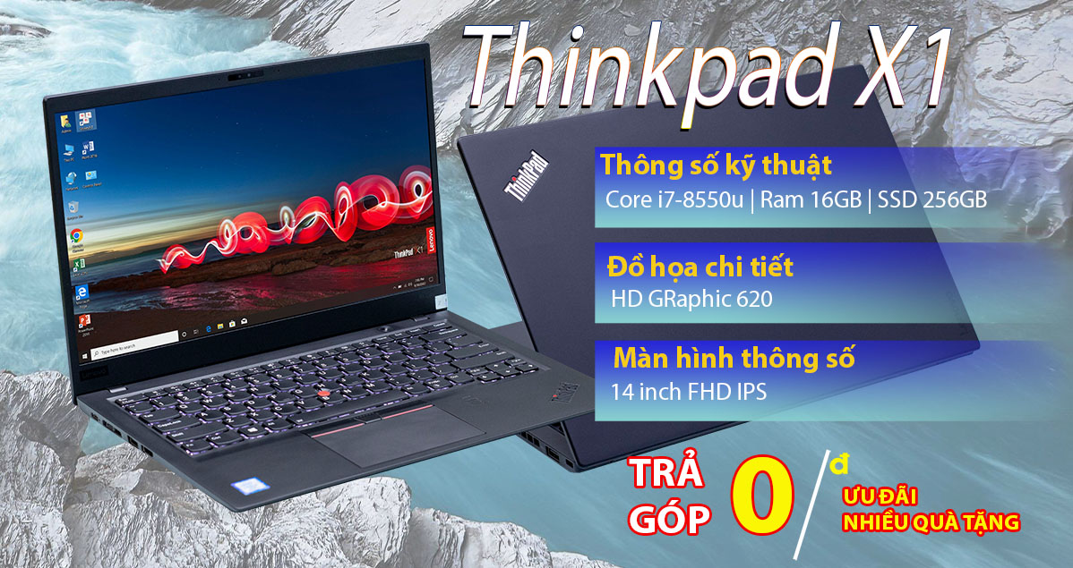 Thinkpad X1 Carbon Gen 6 Core i7-8550U Ram 16GB 14'' FHD IPS