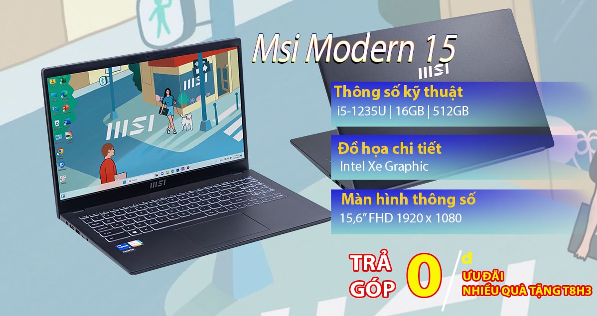 Msi Modern 15 B12MO i5-1235U 16GB 512GB 15,6